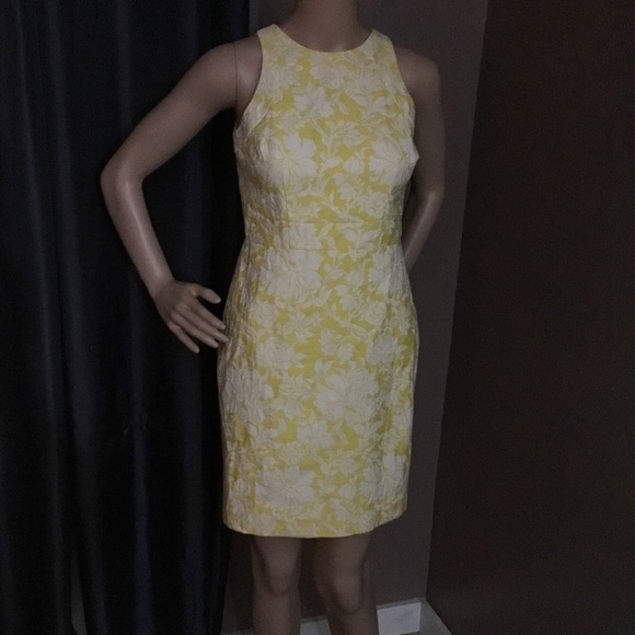 Ann Taylor Yellow Floral Jacquard Dress - Picture 4 of 10